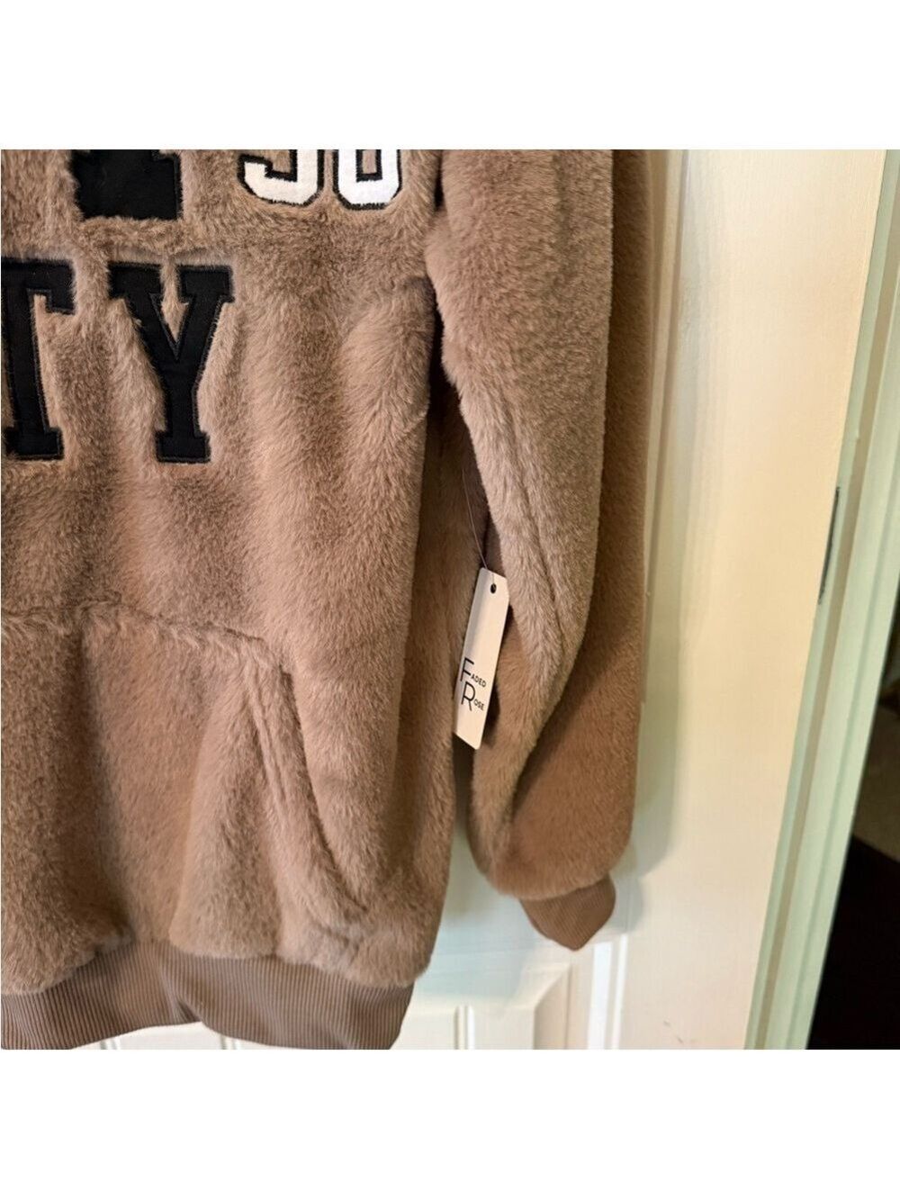 Tan Collegiate Style Hoodie Sweatshirt NWT - Picture 3 of 6